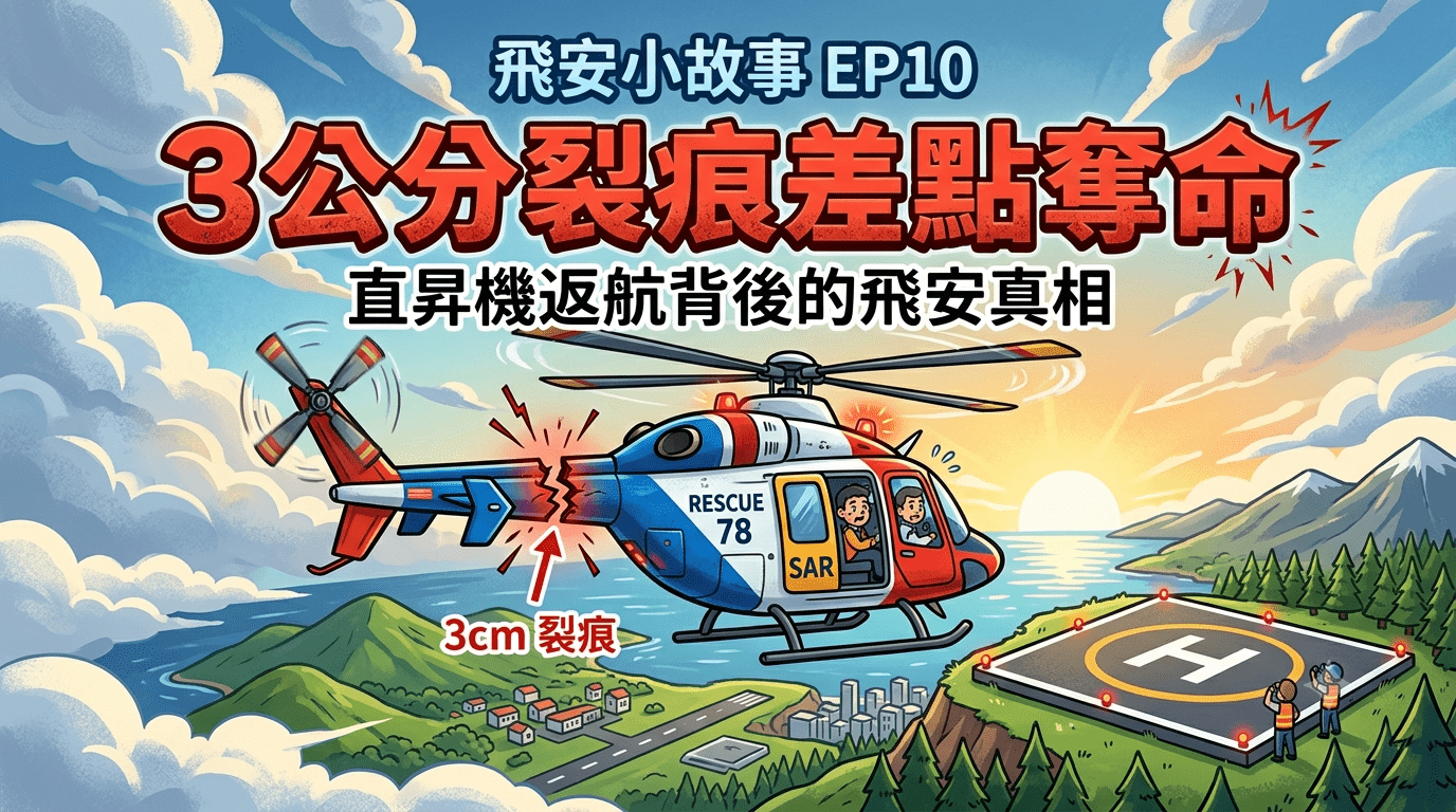 飛安小故事EP10 | 3公分裂痕差點奪命：直昇機返航背後的飛安真相
